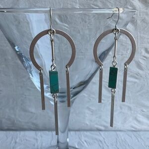 Dream Catcher Earrings  Pierced Silver/Turquoise